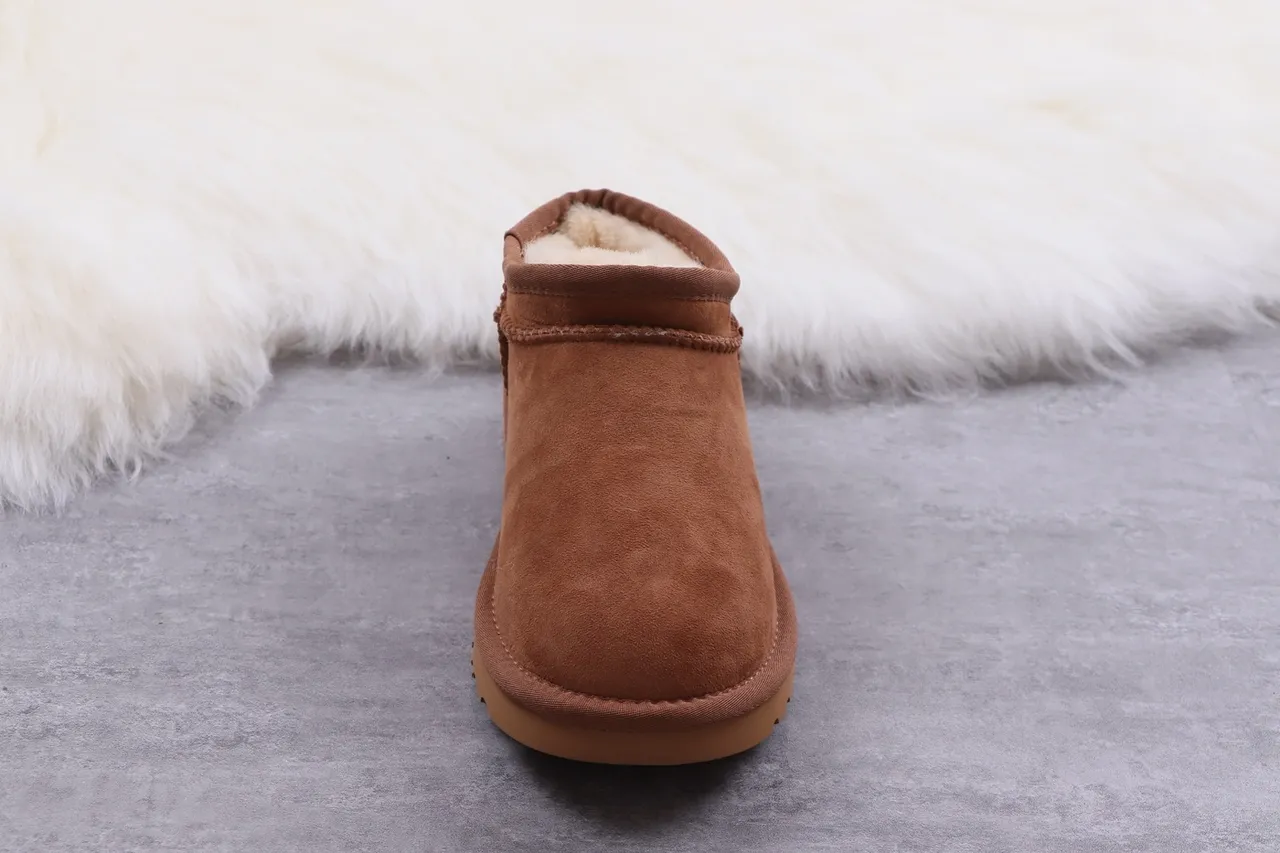 UGG Brown Beige Suede Upper Shearling-Lined Snow Boots 5