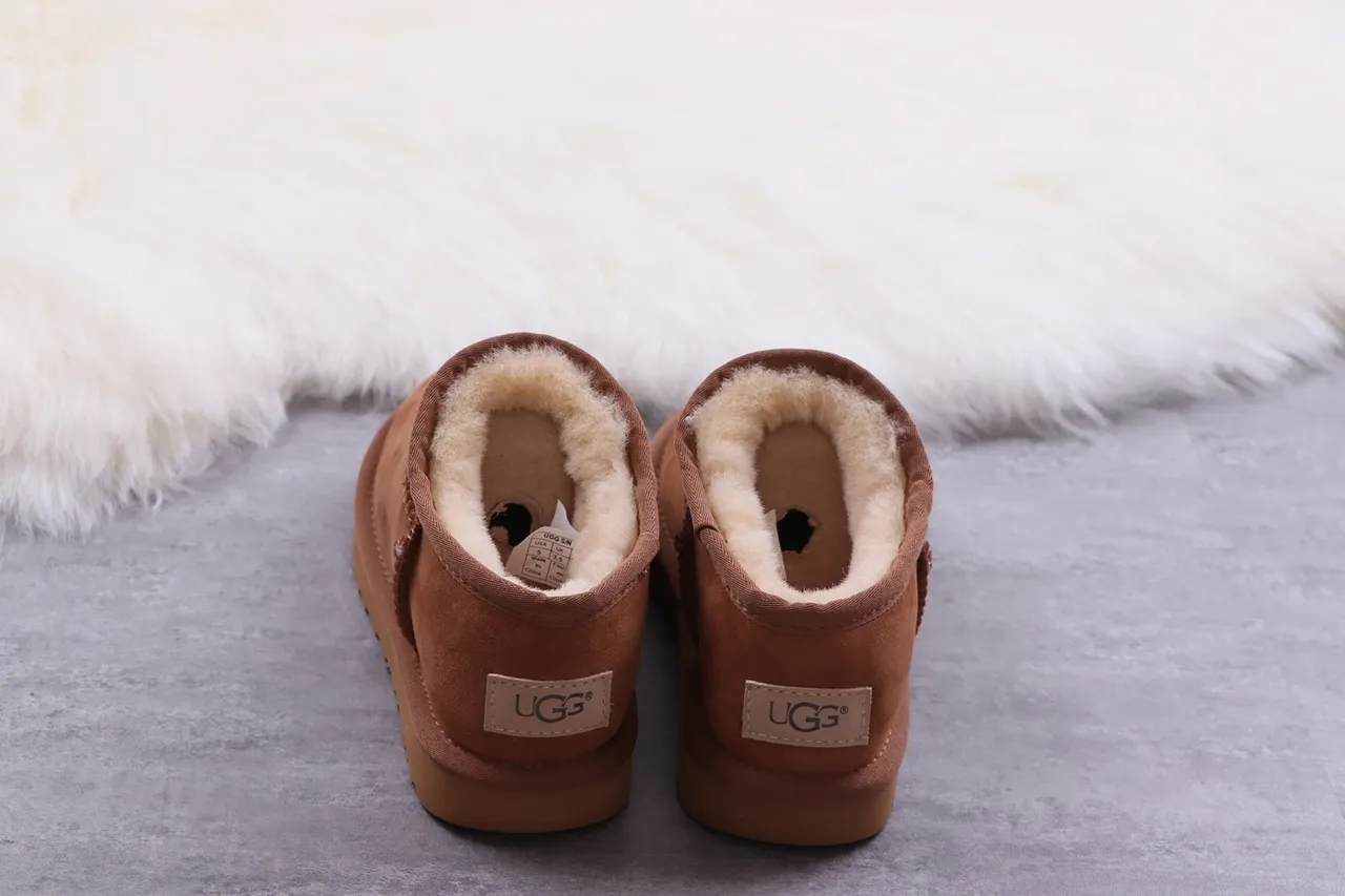 UGG Brown Beige Suede Upper Shearling-Lined Snow Boots 8