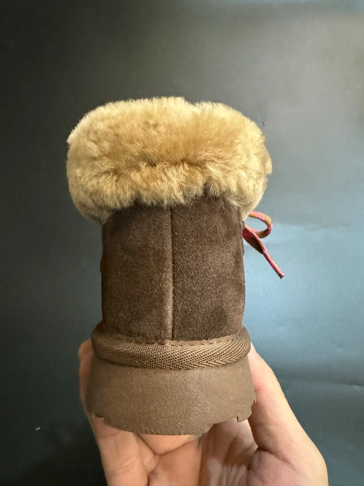 UGG Brown Multicolor Shearling-Cuffed Platform Sole Snow Boots 24