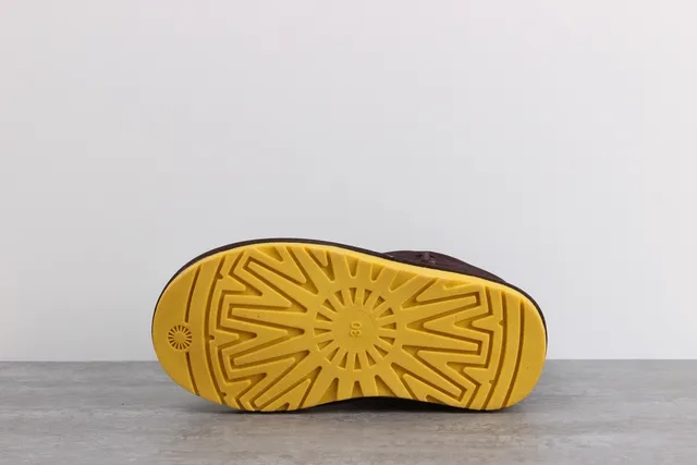 UGG Brown Yellow Character-Face Appliqué Suede Upper Snow Boots 5