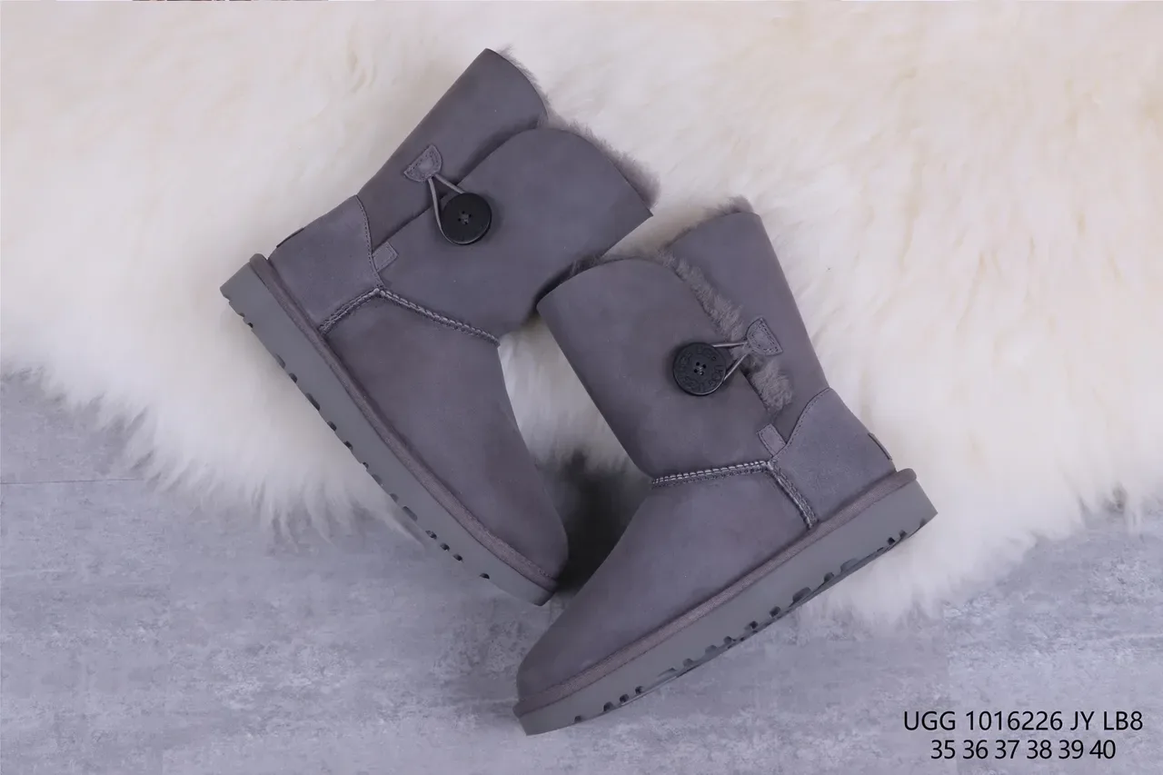 Botas de Nieve UGG Classic Button Gris Carbón 7