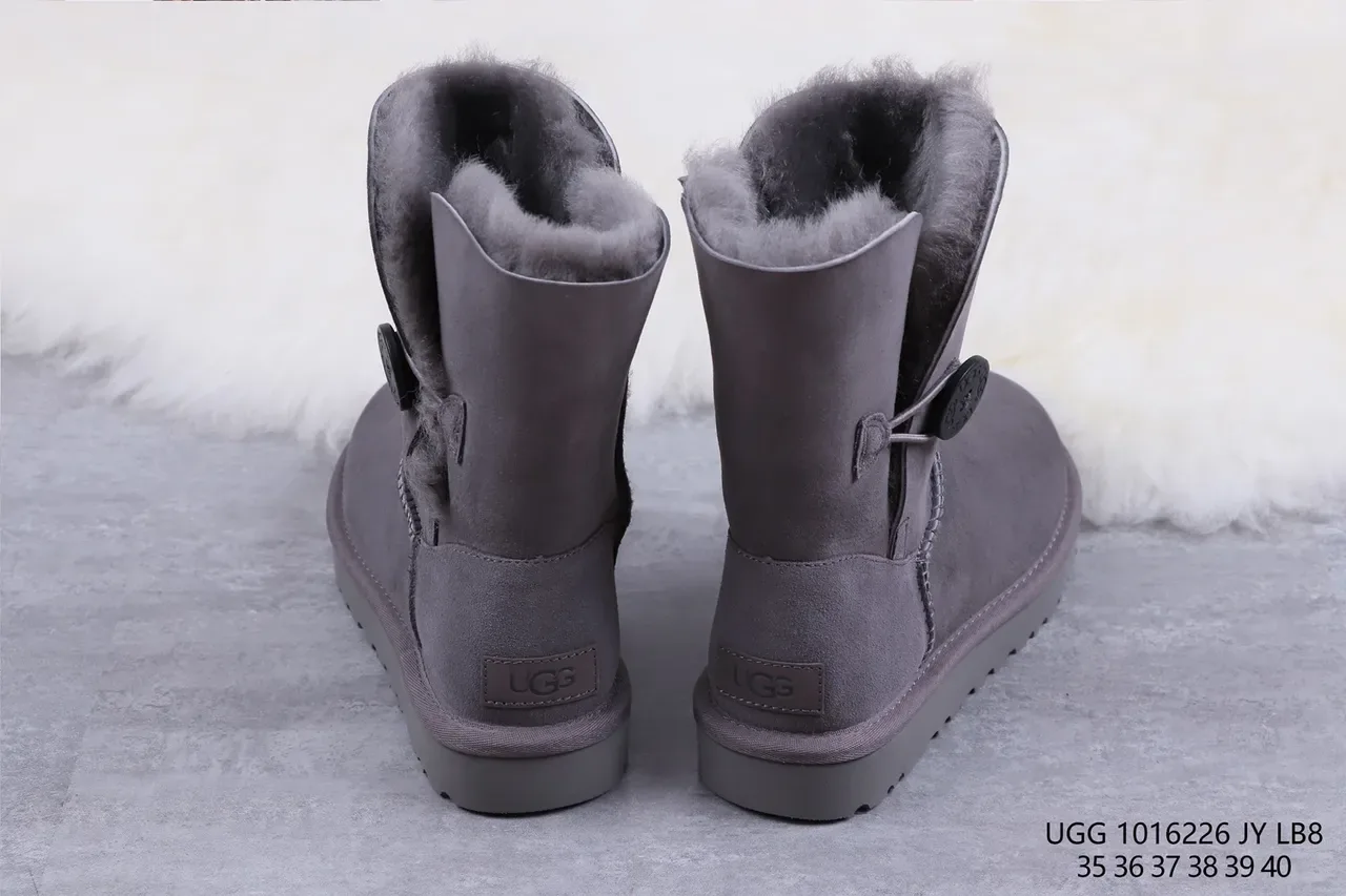 Botas de Nieve UGG Classic Button Gris Carbón 8