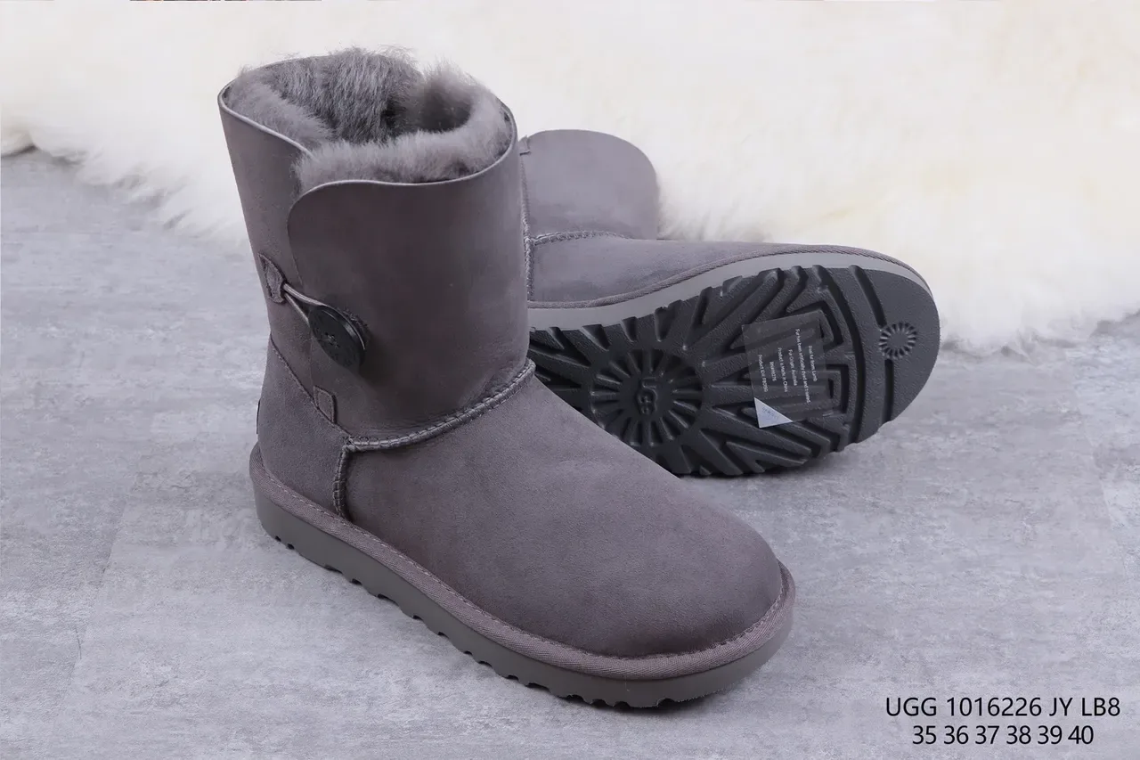 Botas de Nieve UGG Classic Button Gris Carbón 10