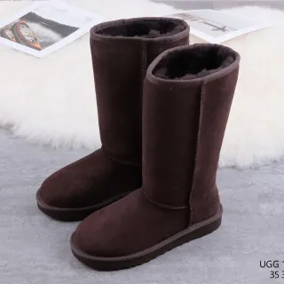 UGG Classic Tall Brown Suede Shearling-Lined Knee Boots