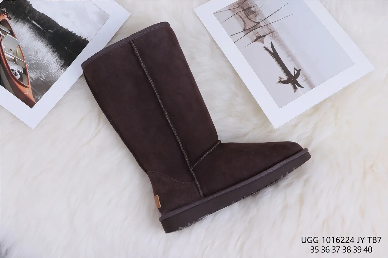 UGG Classic Tall Brown Suede Shearling-Lined Knee Boots 6