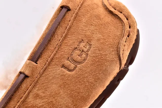 UGG Dakota Tan Suede Shearling-Lined Moccasin Loafers 4