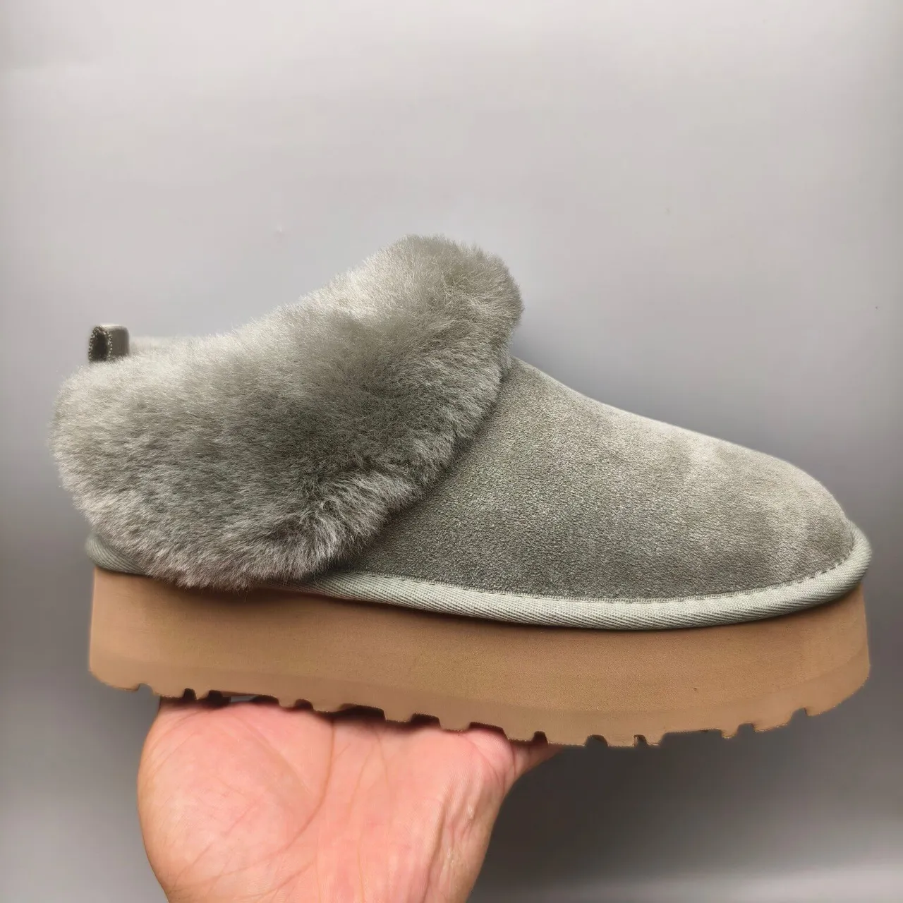 UGG Gray Brown Shearling-Lined Suede Upper Snow Boots 2