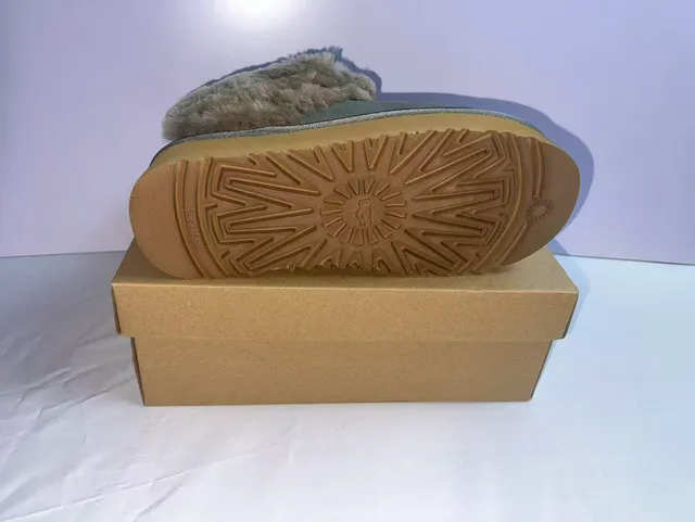 UGG Green Beige Shearling-Cuffed Suede Upper Snow Boots 2