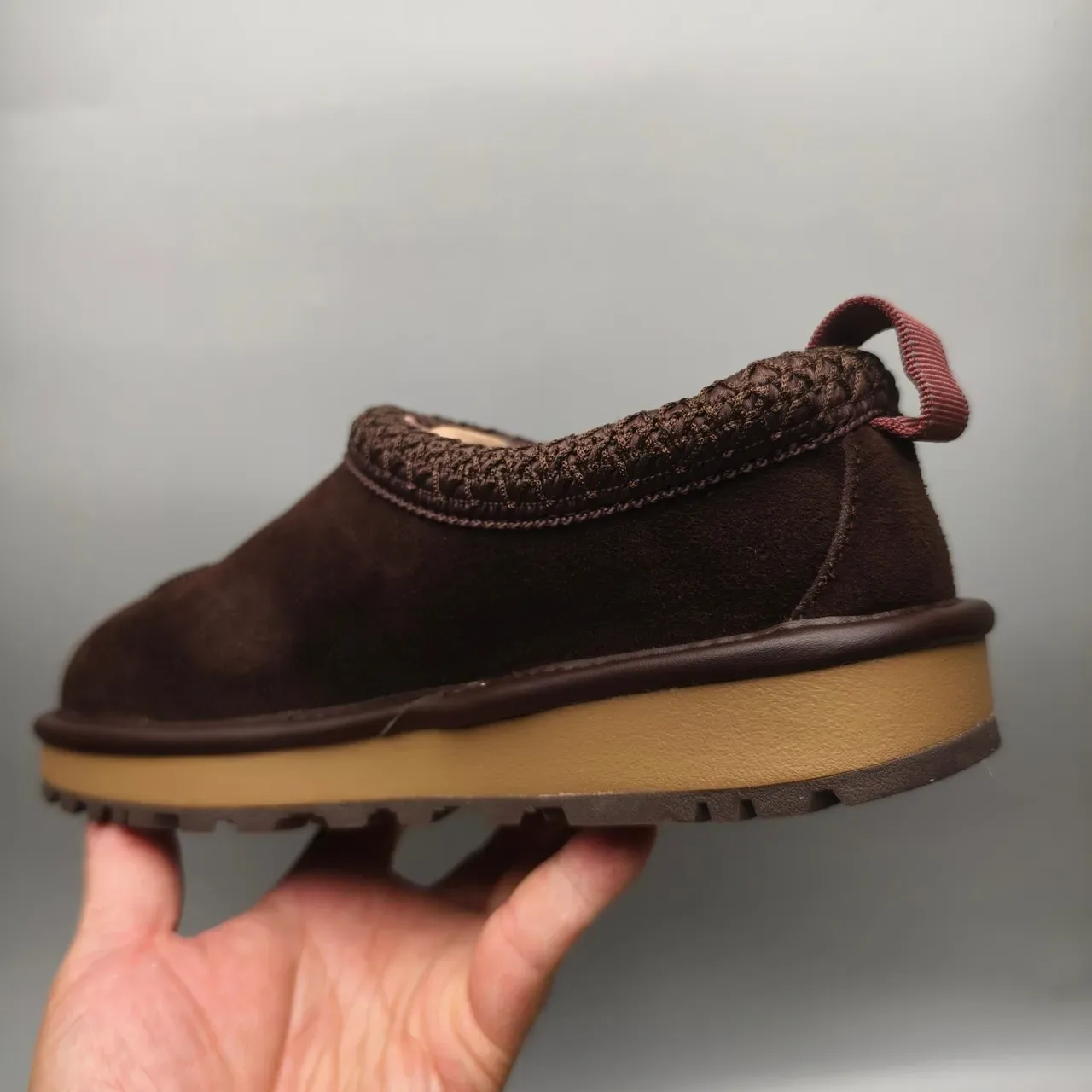 UGG Tasman Brown Beige Suede Upper Braided Collar Casual Shoes 4