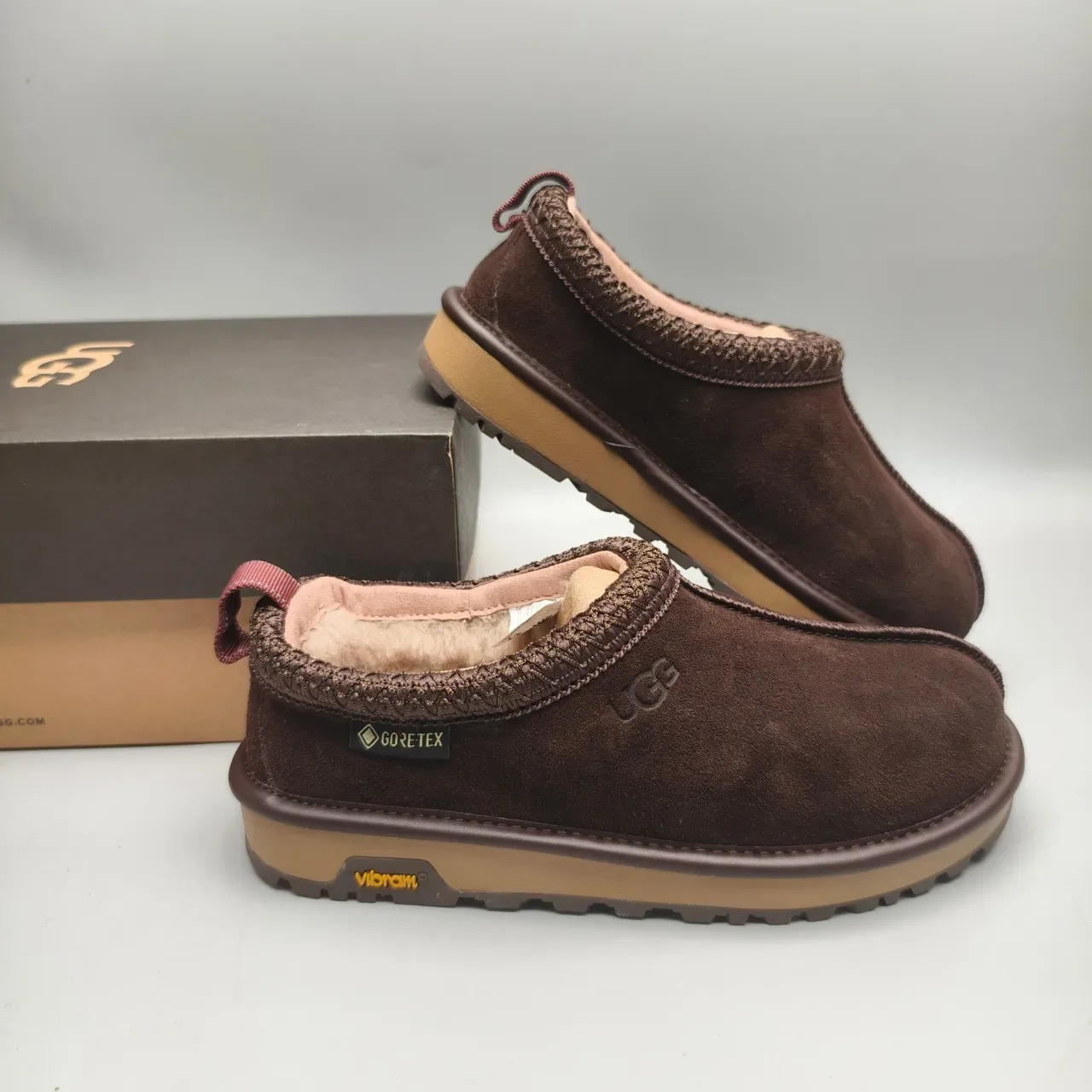 UGG Tasman Brown Beige Suede Upper Braided Collar Casual Shoes 6