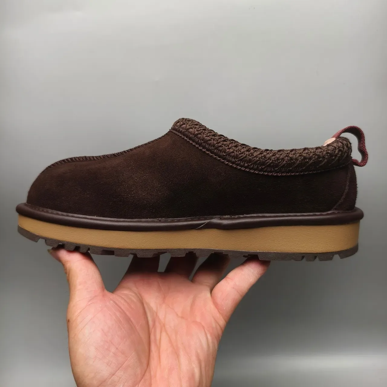 UGG Tasman Brown Beige Suede Upper Braided Collar Casual Shoes 7