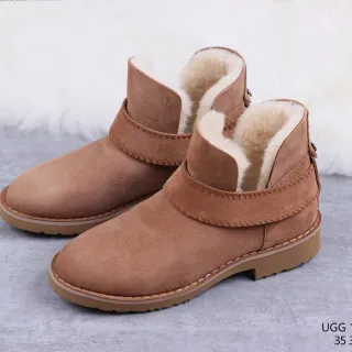 UGG Tasman Brown Suede Shearling-Lined Ankle Boots