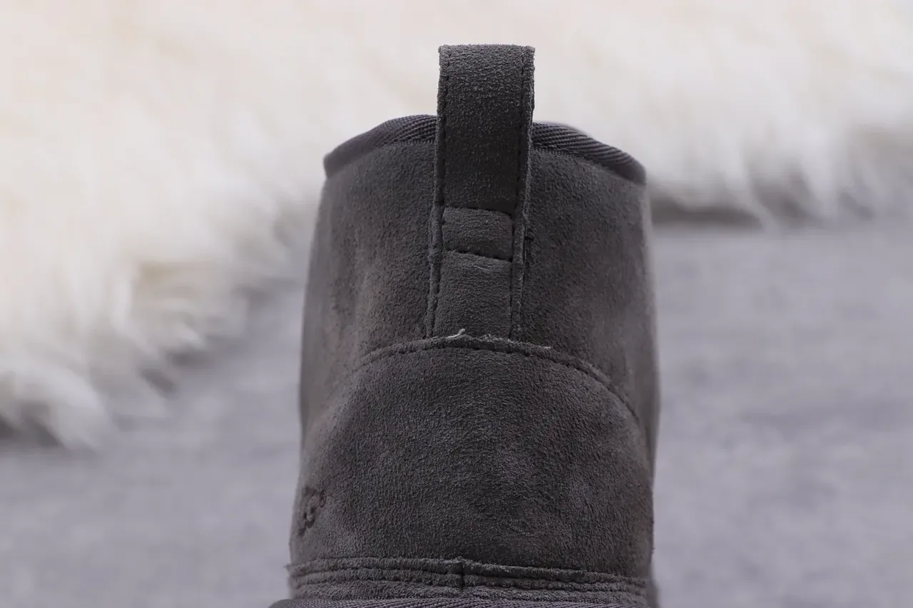 UGG Tasman Charcoal Gray Suede Shearling-Lined Lace-Up Snow Boots 6