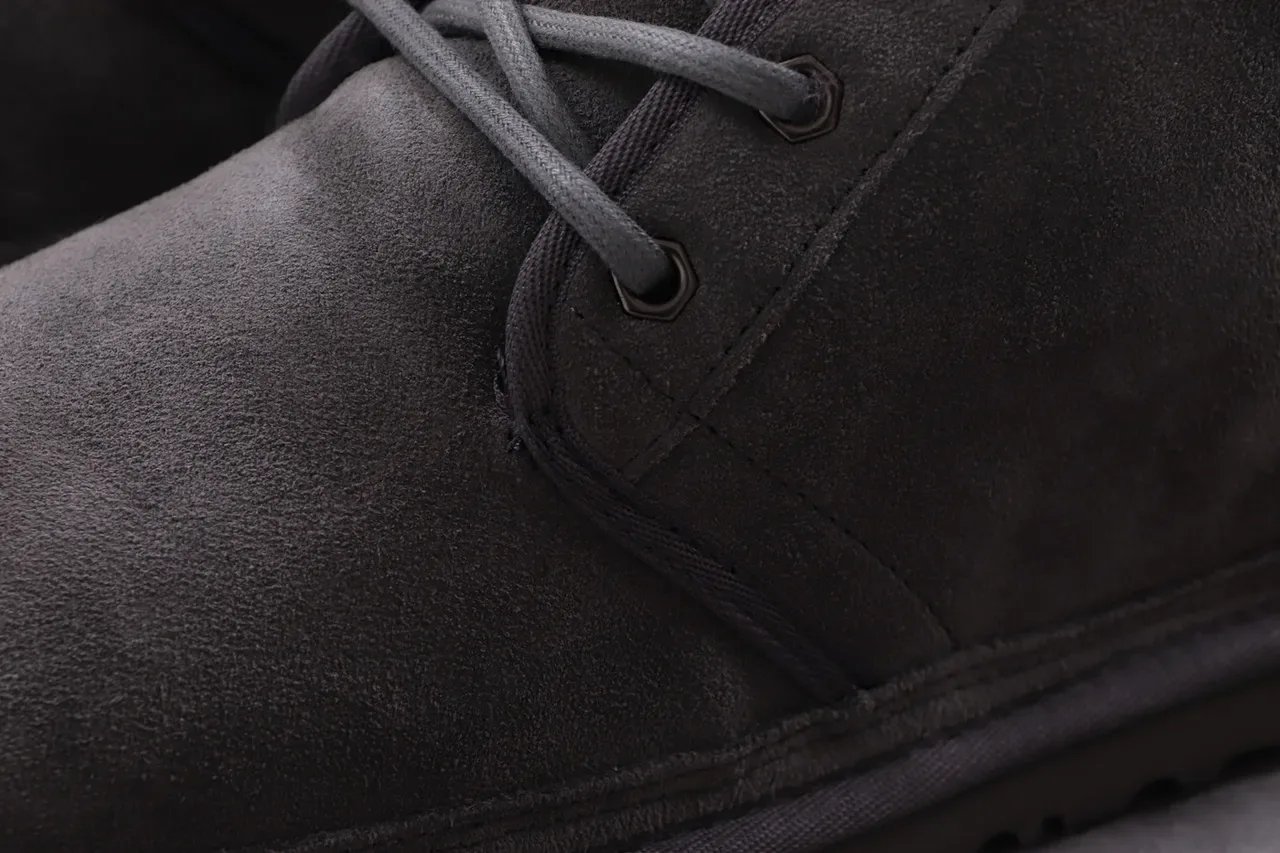UGG Tasman Charcoal Gray Suede Shearling-Lined Lace-Up Snow Boots 8
