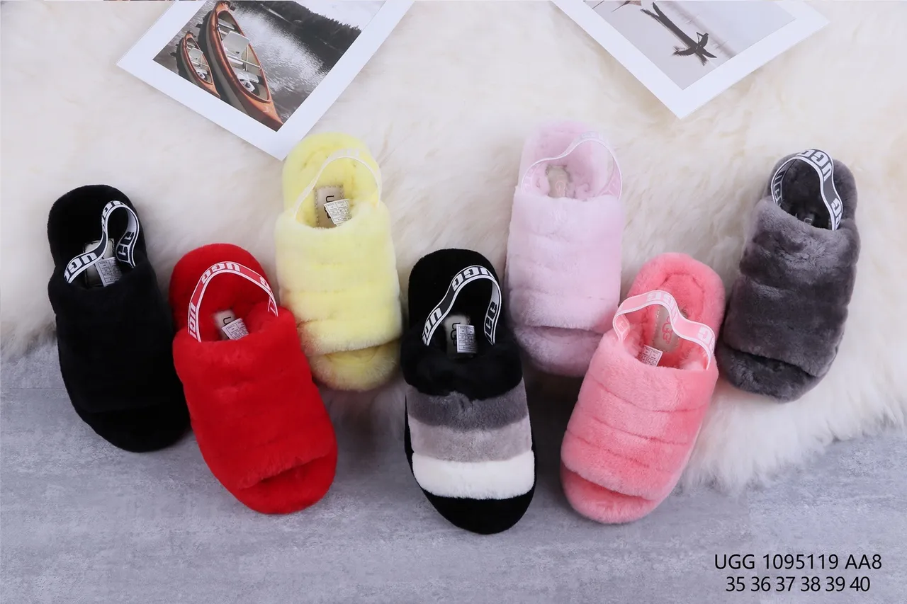 UGG Tasman Fuzzy Shearling Slide Slippers 1