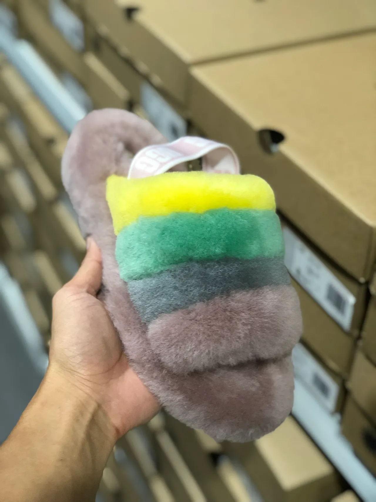 UGG Tasman Multicolor Striped Plush Slippers 6