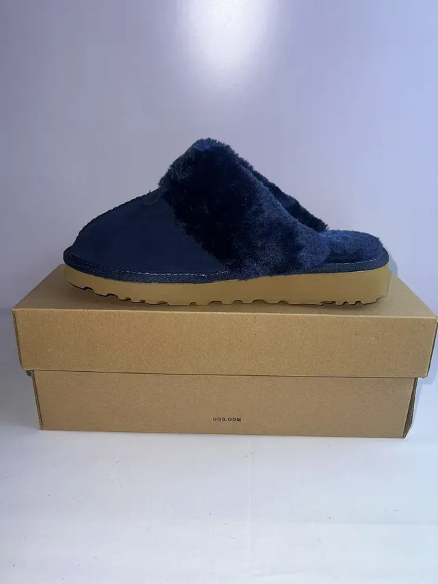 UGG Tasman Navy Suede Shearling-Lined Slippers 3