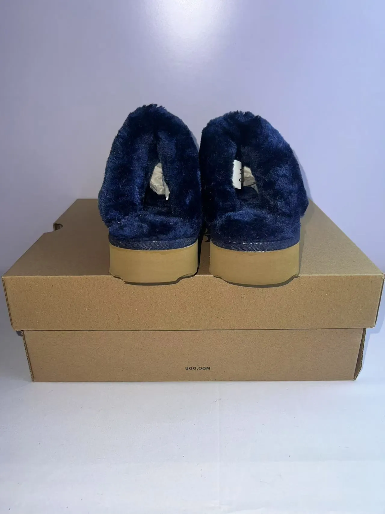 UGG Tasman Navy Suede Shearling-Lined Slippers 4