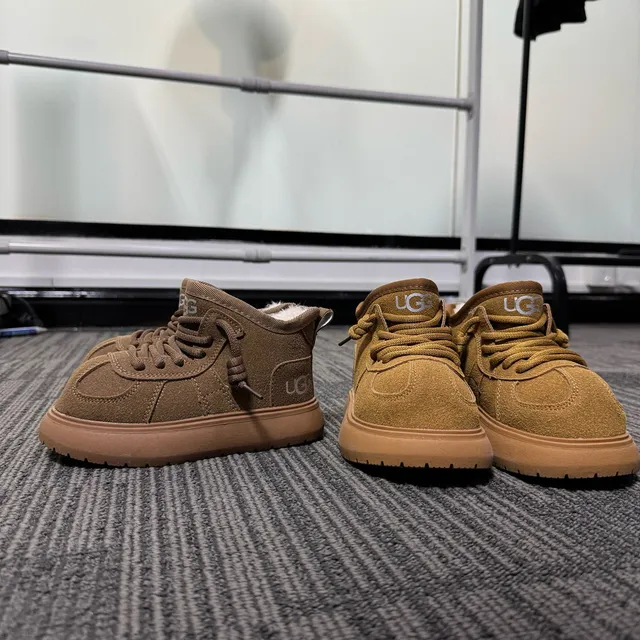 UGG Tasman-Style Tan Suede Shearling-Lined Snow Boots 4
