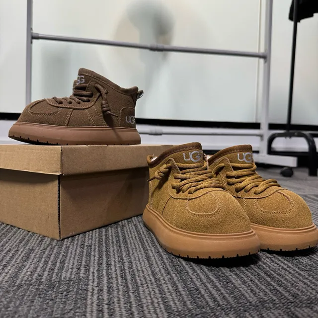 UGG Tasman-Style Tan Suede Shearling-Lined Snow Boots 7