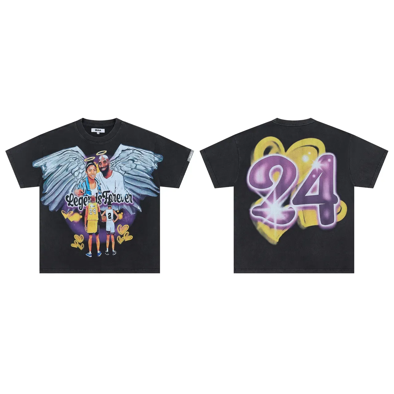 UMA WANG Graphic Print Angel Wing and '81' Oversized T-Shirt 2