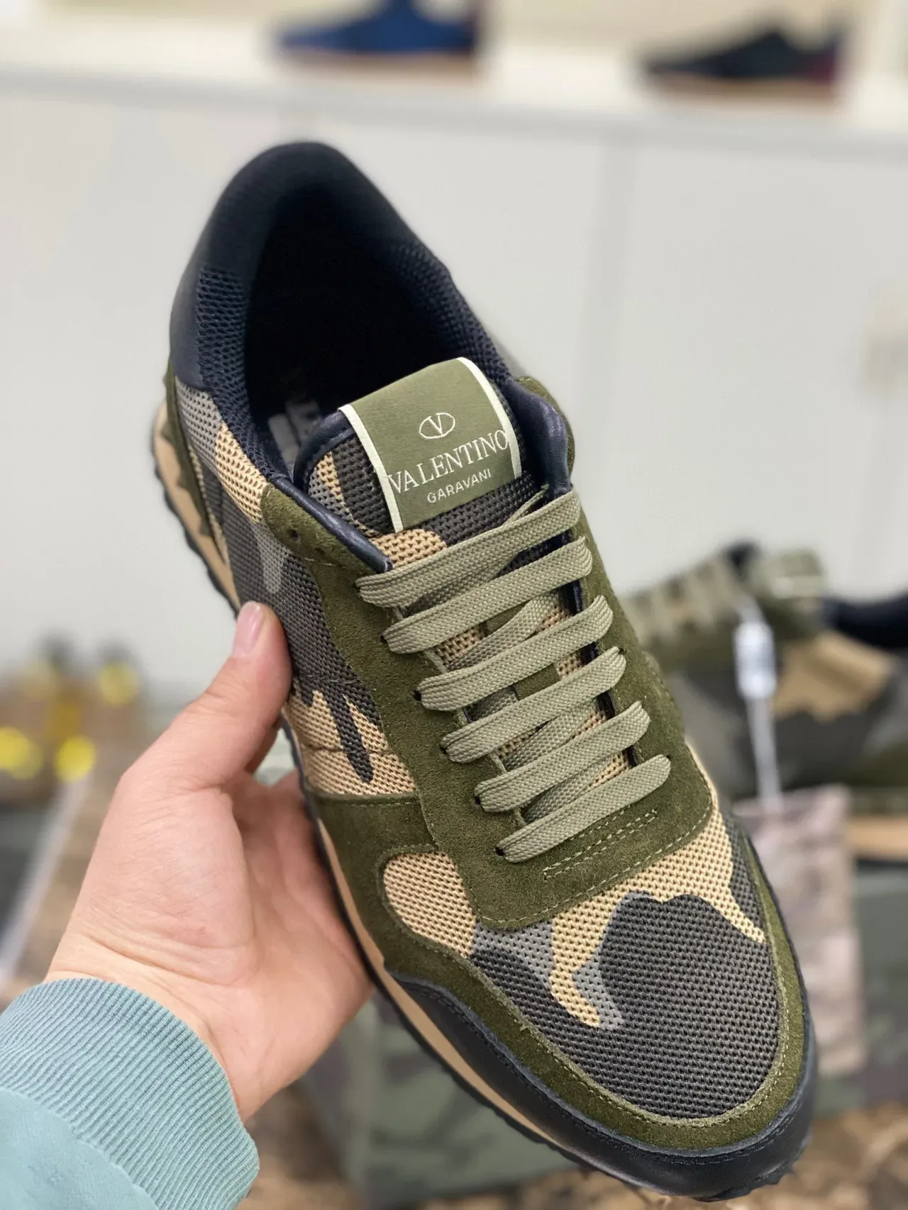 Valentino Garavani Camouflage Pyramide Stud Lifestyle Sneakers 4