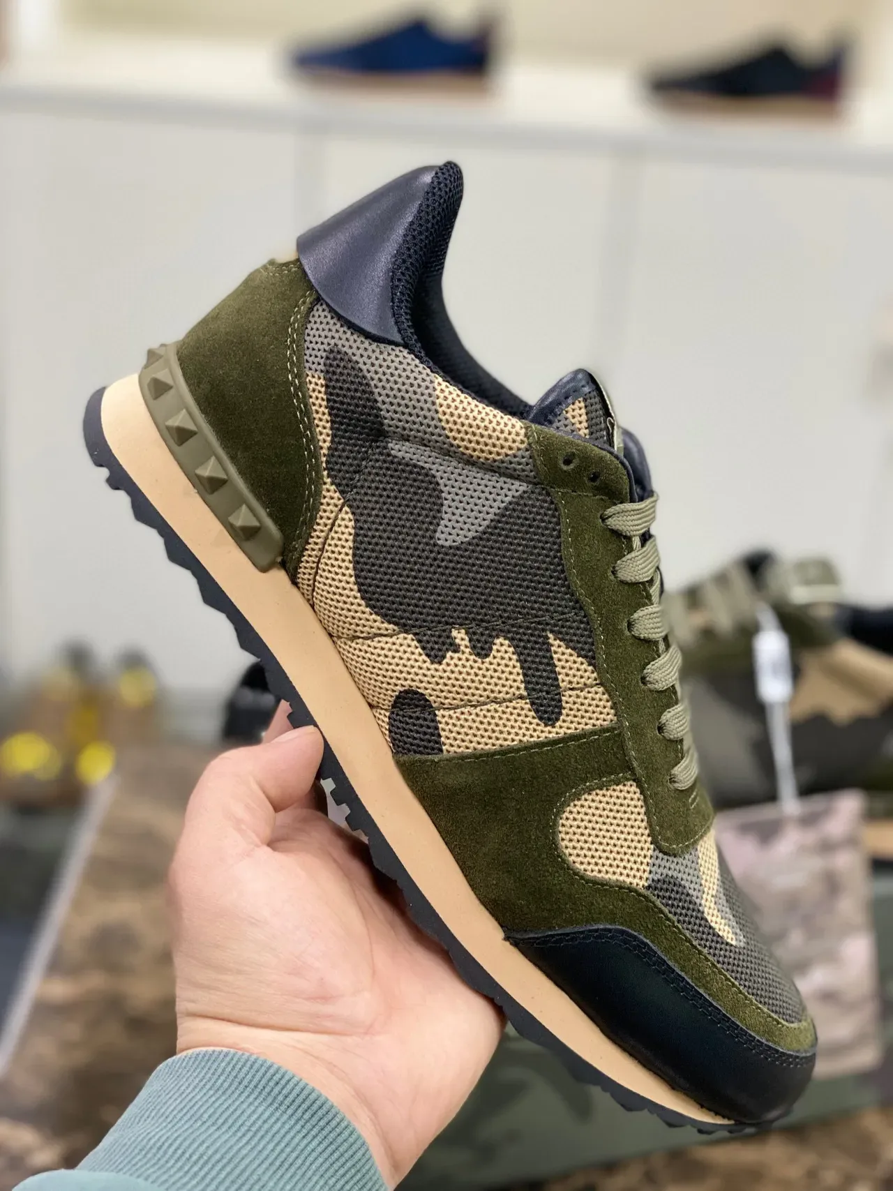 Valentino Garavani Camouflage Pyramide Stud Lifestyle Sneakers 5