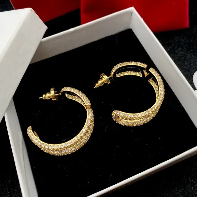 Boucles d'oreilles Valentino Or Transparente Pavé-Crystal 6