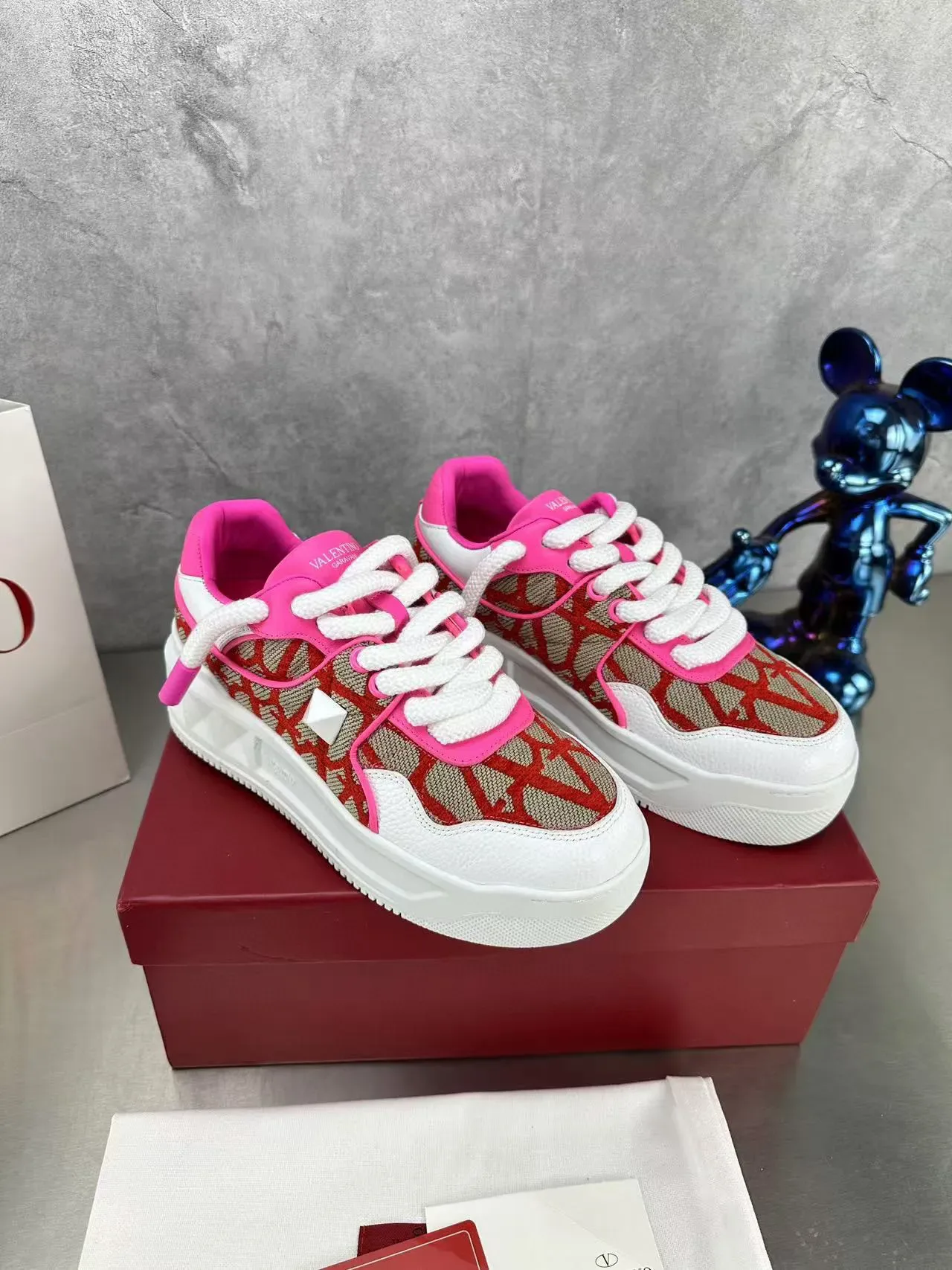 Valentino Chaussures Lifestyle Ouvertes Rose Rouge Beige 6