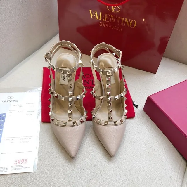 Valentino Rockstud Beige Stud-Embellished Pointed-Toe Stilettos 6