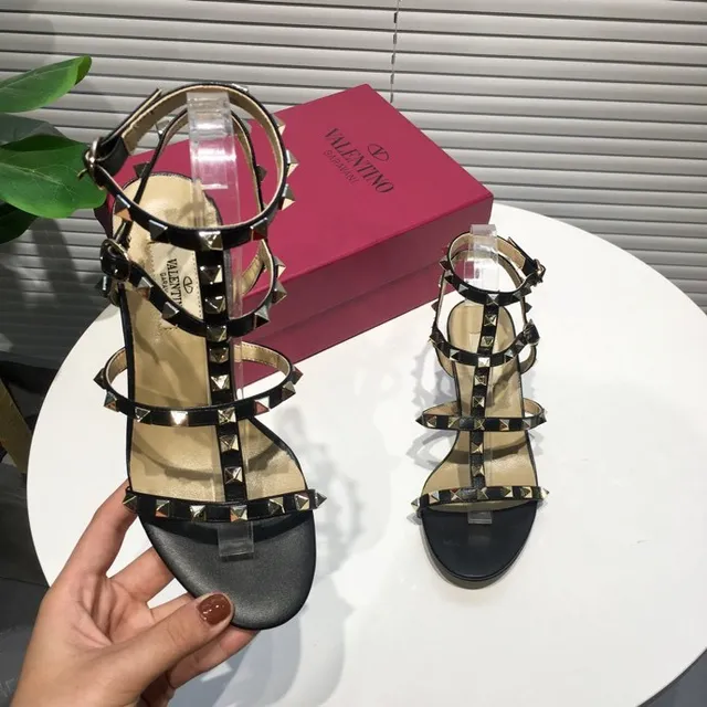 Valentino Rockstud Black Studded Strappy Stilettos 5
