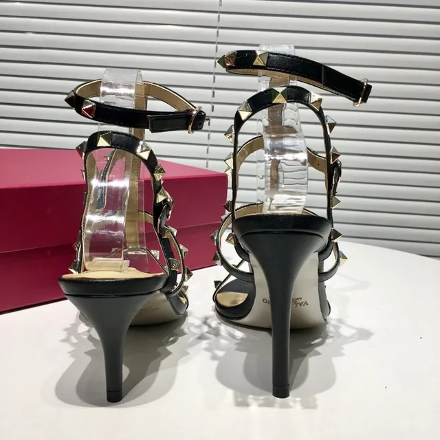 Valentino Rockstud Black Studded Strappy Stilettos 6