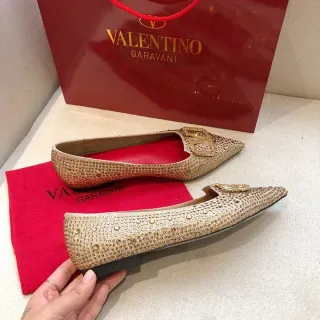 Valentino Rockstud Crystal-Embellished Pointed-Toe Loafers