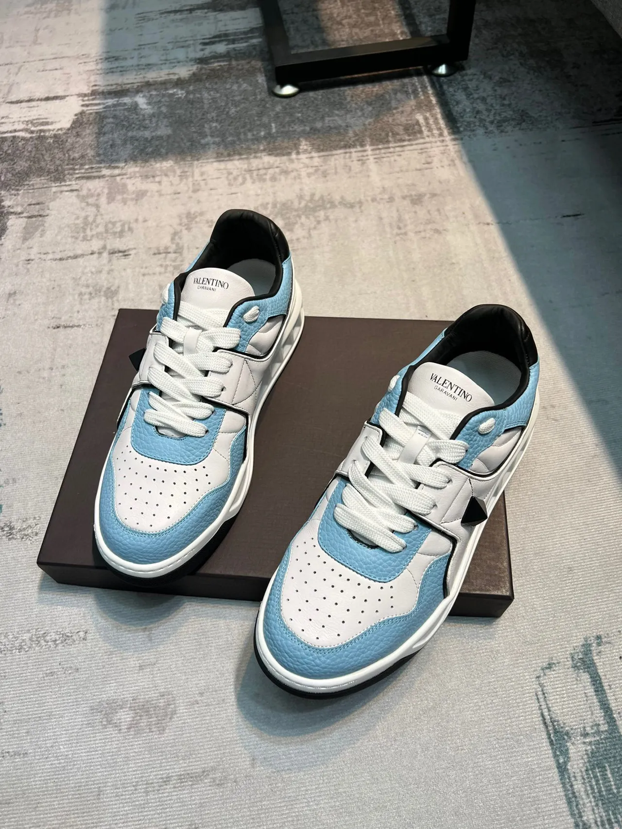 Valentino Rockstud Light Blue and White Chunky Sneakers 6