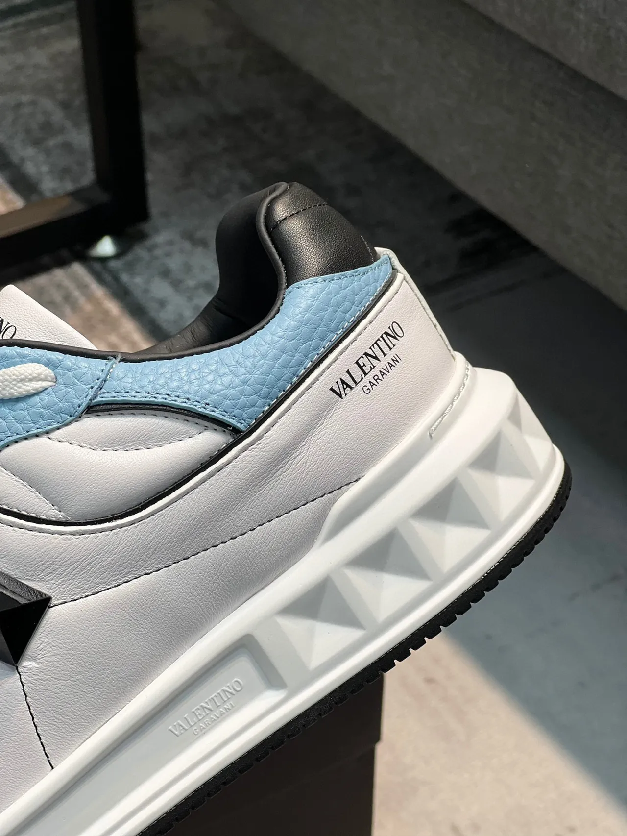 Valentino Rockstud Light Blue and White Chunky Sneakers 8