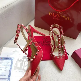Valentino Rockstud Red Studded Pointed-Toe Stilettos