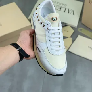 Valentino Rockstud Studded Off-White and White Lifestyle Sneakers