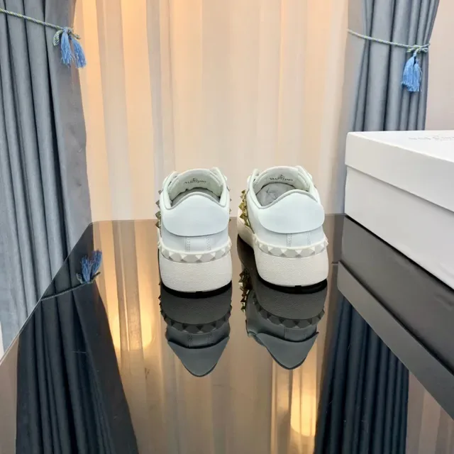 Valentino Rockstud White and Gold Glitter Strap Lifestyle Sneakers 5