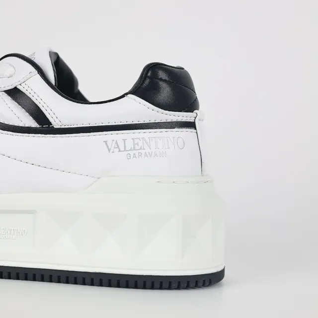 Valentino Rockstud White Black Gray Lifestyle Sneakers 4