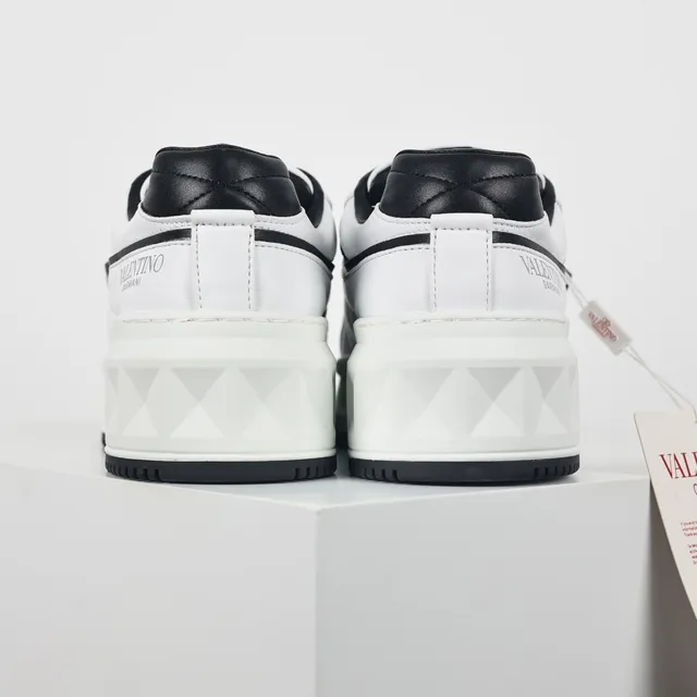 Valentino Rockstud White Black Gray Lifestyle Sneakers 8