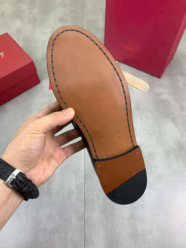 Valentino VLOGO Buckle Black Leather Loafer 2