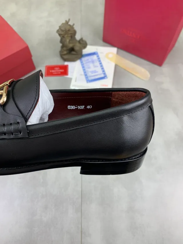 Valentino VLOGO Buckle Black Leather Loafer 4