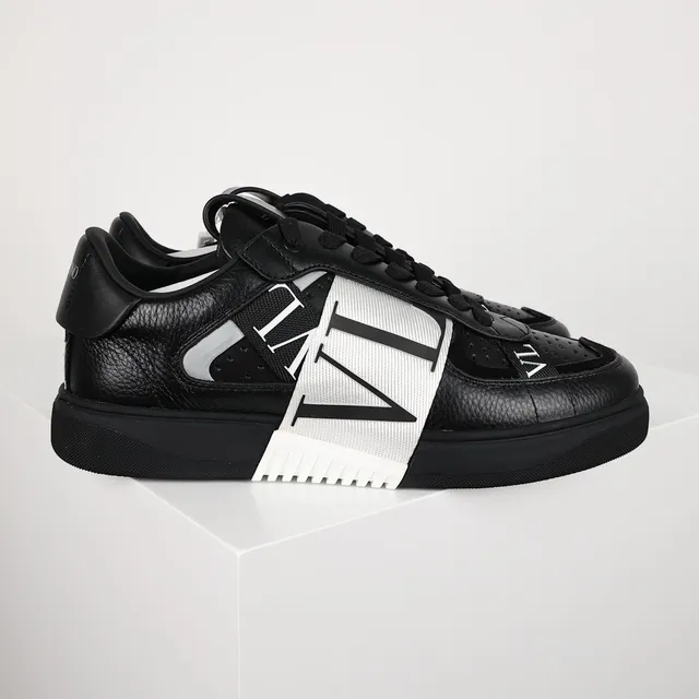 Valentino VLTN Baskets Lifestyle en Cuir Noir et Blanc 3