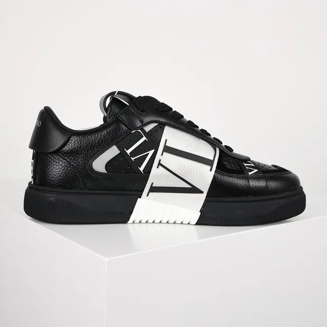 Valentino VLTN Baskets Lifestyle en Cuir Noir et Blanc 7