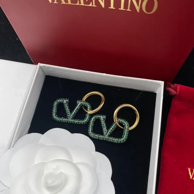 Valentino VLTN Boucles d'oreilles pavé cristal V-Logo 3