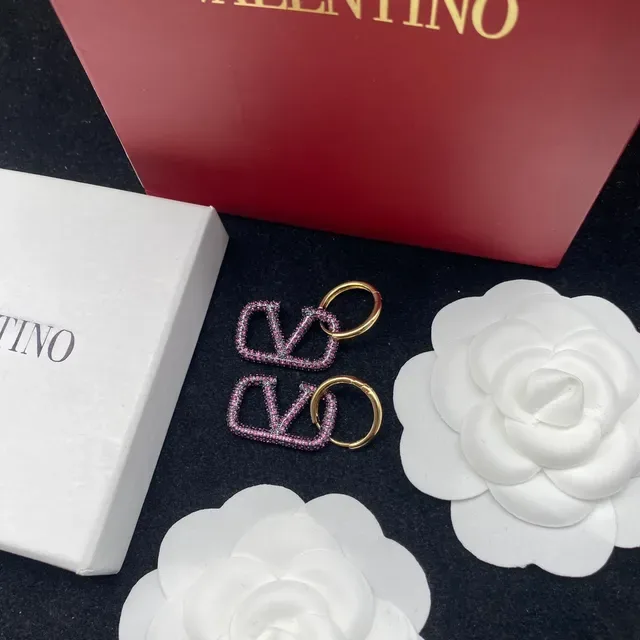 Valentino VLTN Boucles d'oreilles pavé cristal V-Logo 5