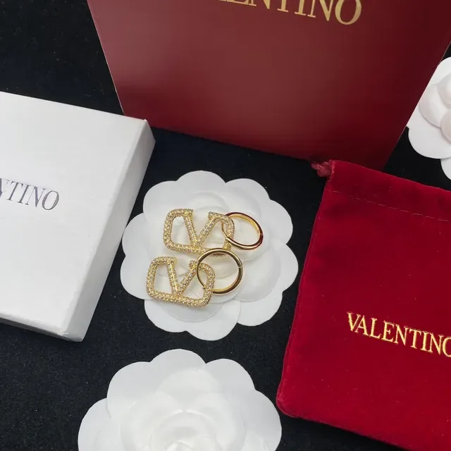 Valentino VLTN Boucles d'oreilles pavé cristal V-Logo 6