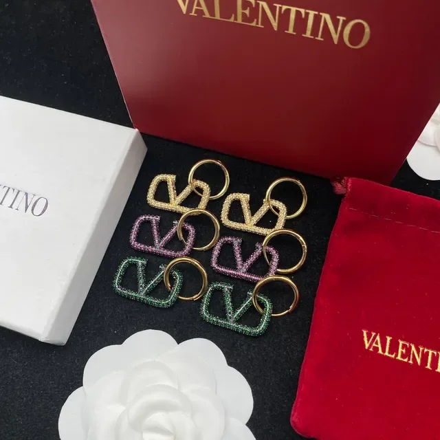 Valentino VLTN Boucles d'oreilles pavé cristal V-Logo 8