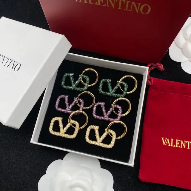 Valentino VLTN Boucles d'oreilles pavé cristal V-Logo 9