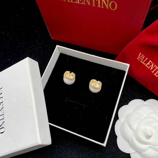 Valentino VLTN Or Blanc Chaîne de Perles avec Pendentif VLogo 4